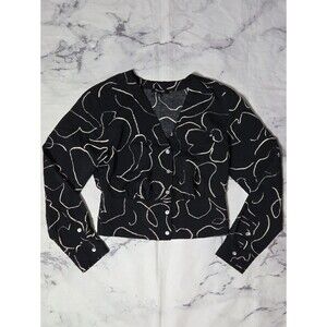 Madewell Lusterweave V-Neck Button Front Long Sleeve Top
